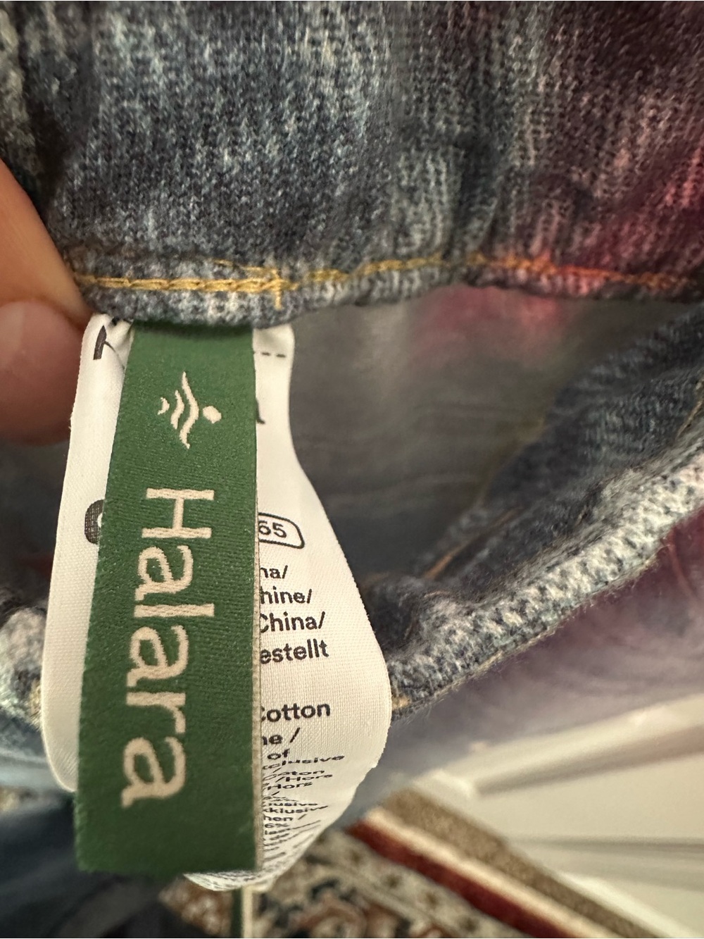 HALARA Mid Rise Denim Print French Terry Casual Sweatpants Jeans with Pockets M - Picture 7 of 9